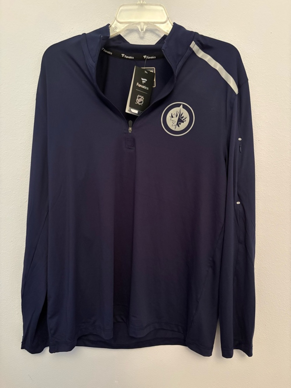Fanatics Navy Winnipeg Jets Quarter-Zip Pullover